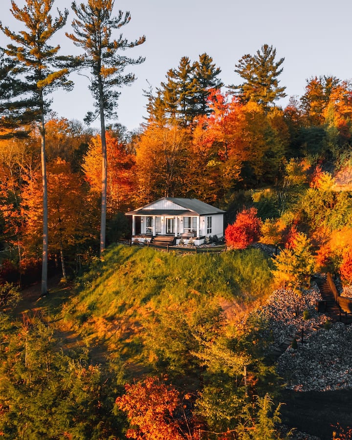 Fall colors, exterior photo of the property