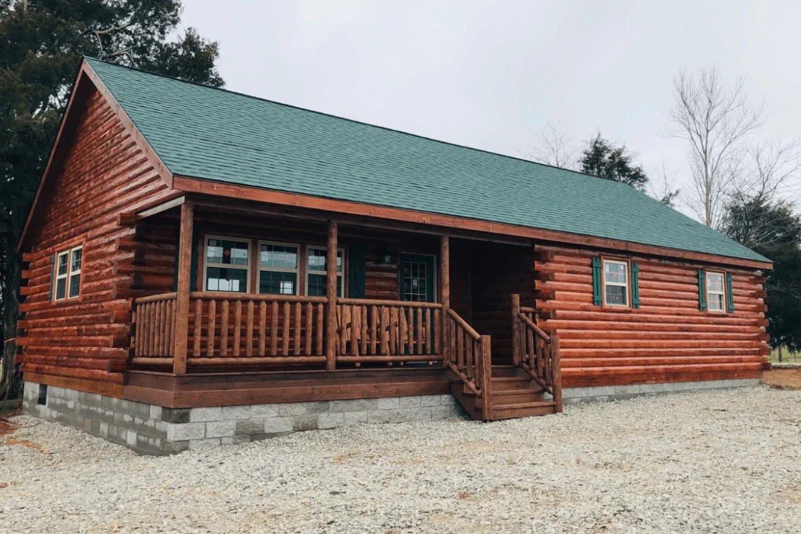 The Cowboy Cabin – 3 Bedroom Amish Cabin with Massive Porch at $169,900