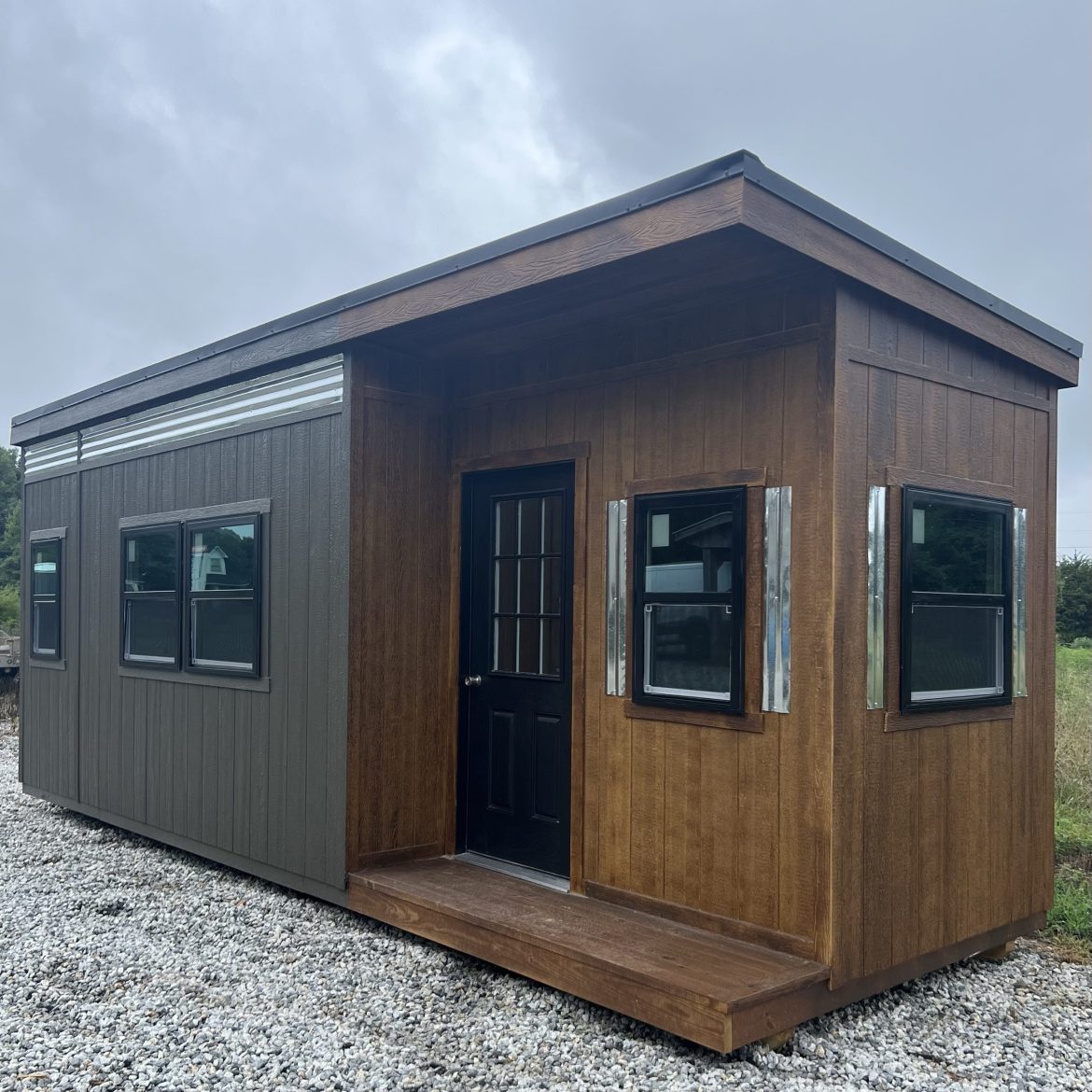 8x24 Modern Cabin Shell Only $13,599 – Stylish Tiny Cabin with Loft & Porch