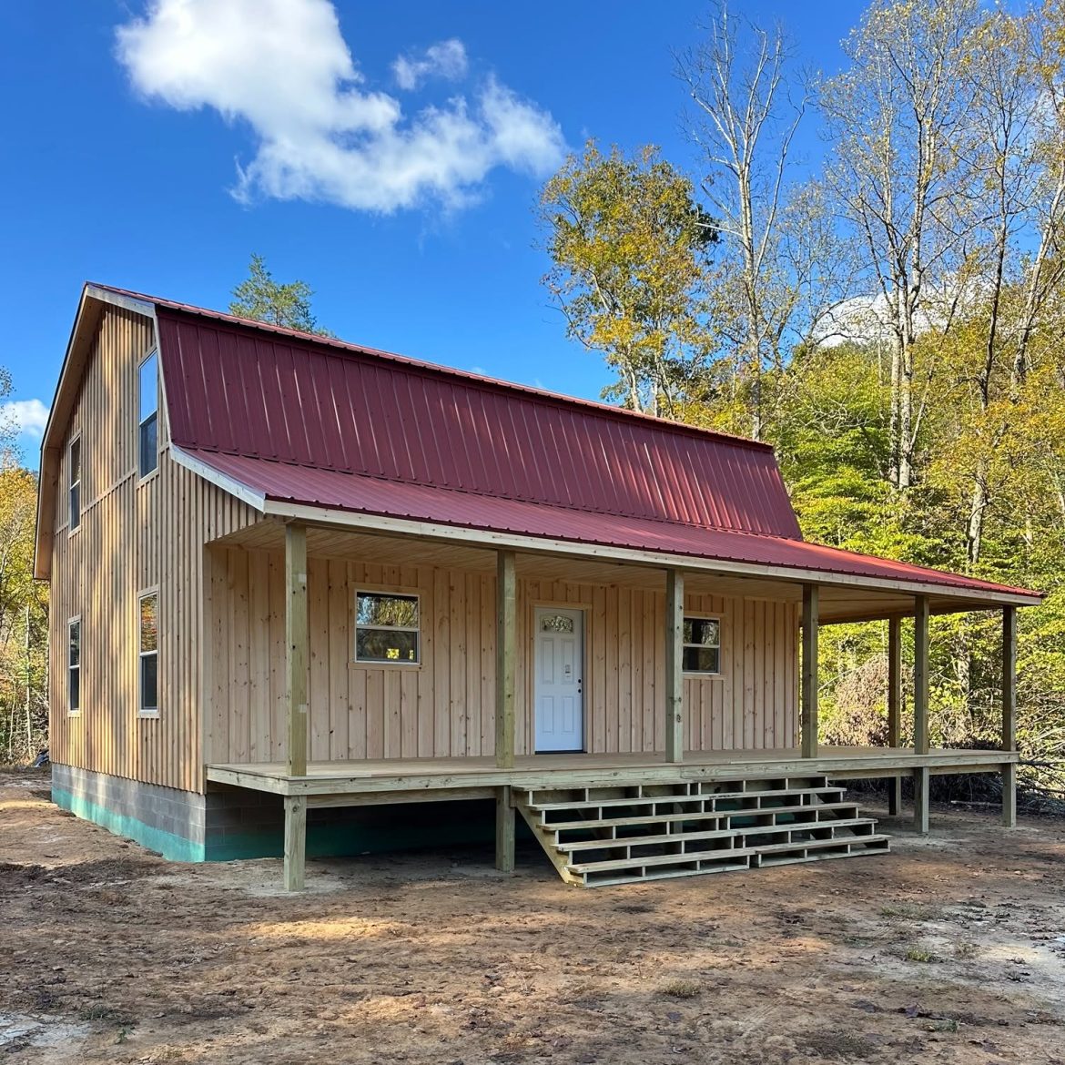 Dream 30x32 Gambrel SweetCabin with Wraparound Porches – Only $58,695