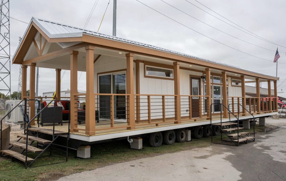 399 Sq Ft Park Model Home with Stylish Interior & Spacious Wraparound Porch